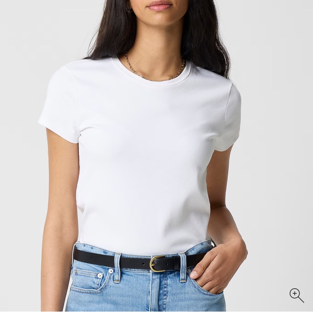 NWOT J Crew Factory Essential short-sleeve crewneck tee, size M White